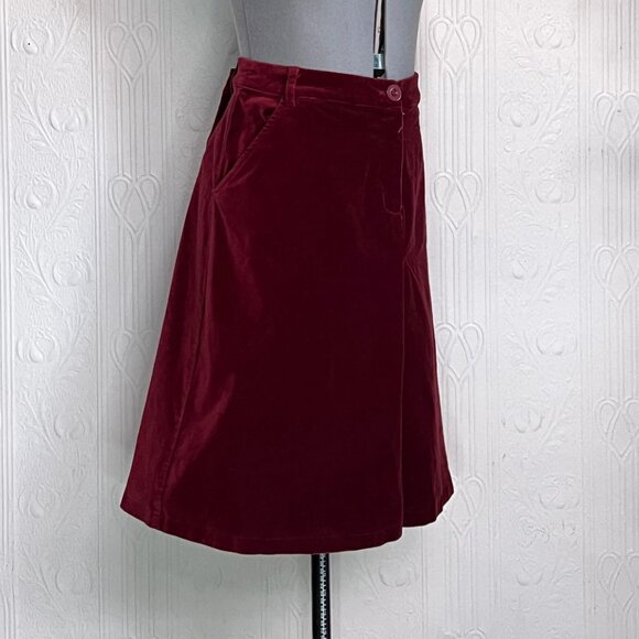 Thought clothing sustainable A line red velvet skirt - Picture 2 of 3